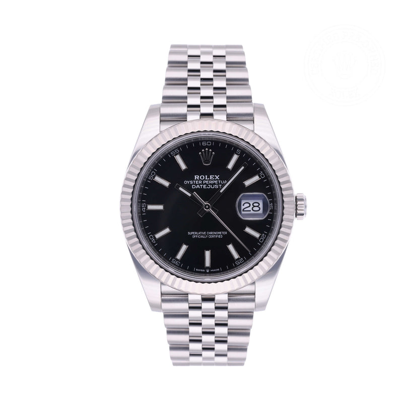 Rolex Certified Pre-owned Datejust M126334-0018 front on white background