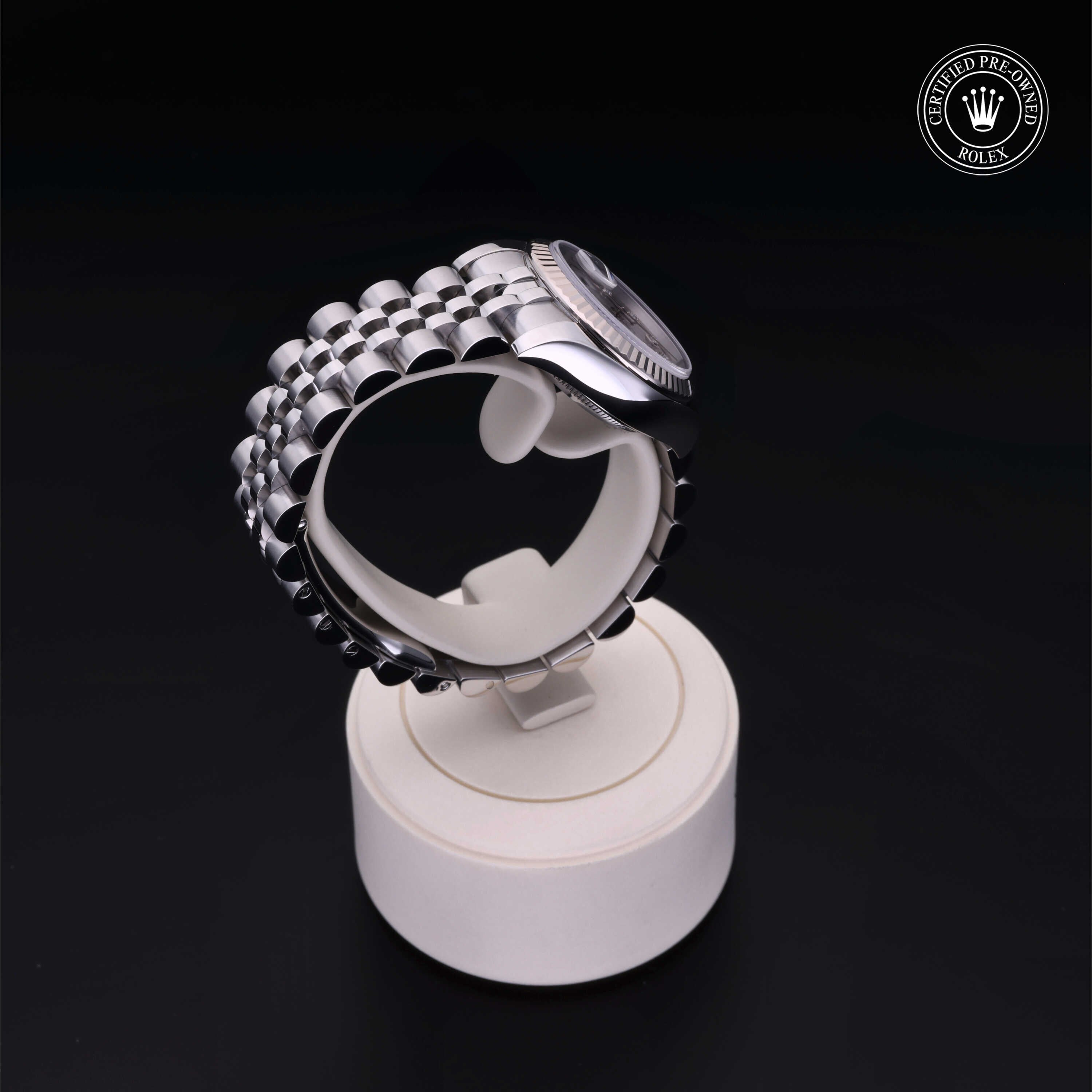 Rolex Certified Pre-owned Lady Datejust M179174-0030 front on black background