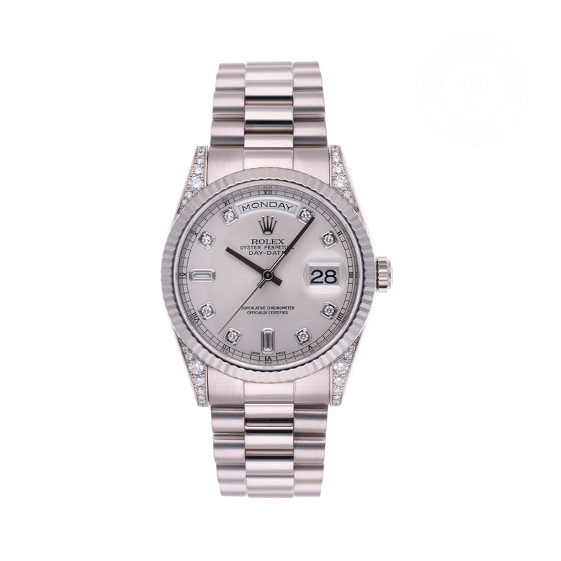 Rolex Certified Pre-owned Day-date M118339-0020 front on white background