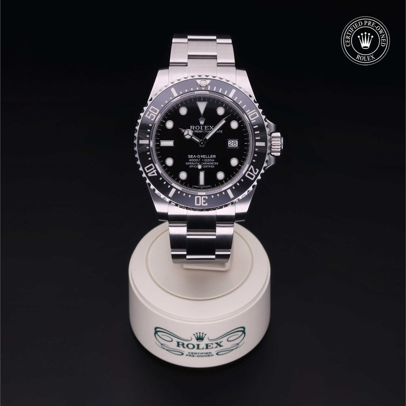 Rolex Certified Pre-owned Sea-Dweller M116600-0003 front on black background