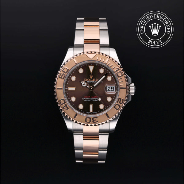 Rolex Certified Pre-owned Yacht-Master M268621-0003 front on black background