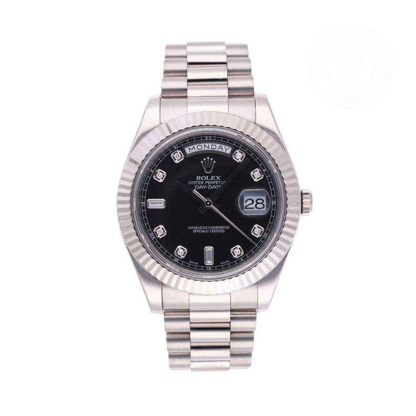 Rolex Certified Pre-owned Day-date M218239-0008 front on white background