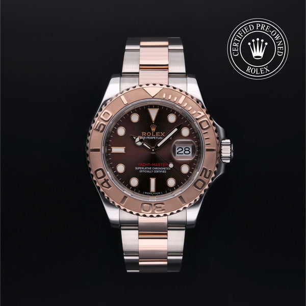 Rolex Certified Pre-owned Yacht-Master M116621-0001 front on black background