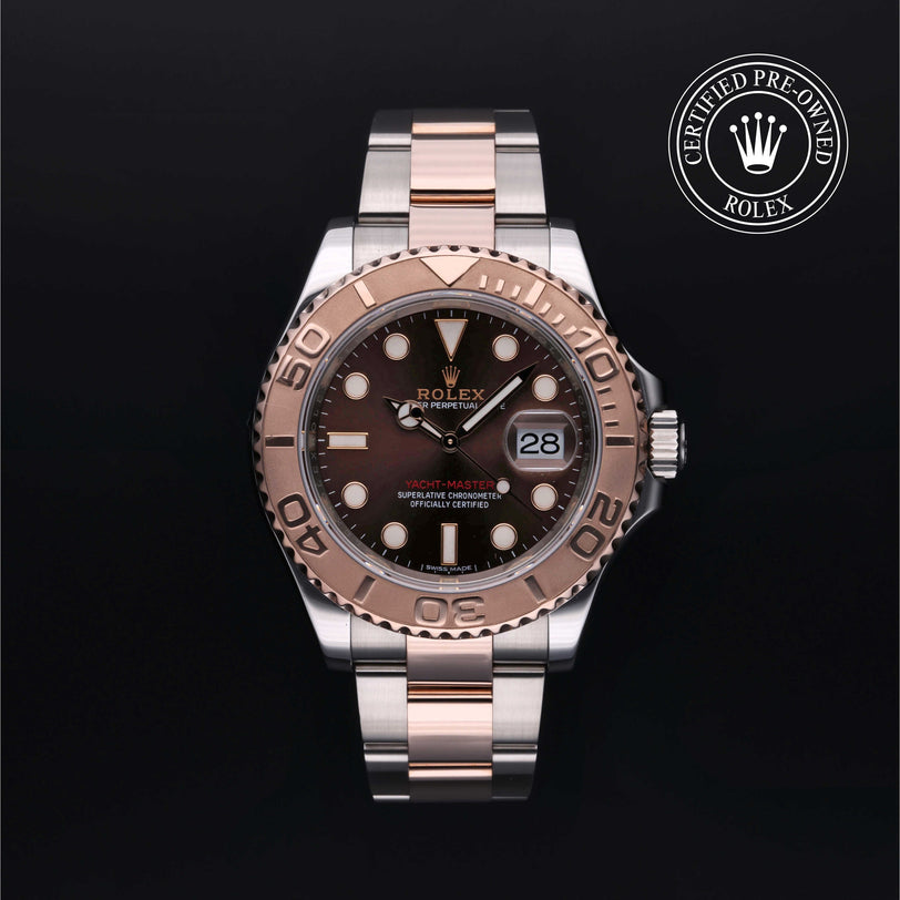 Rolex Certified Pre-owned Yacht-Master M116621-0001 front on black background