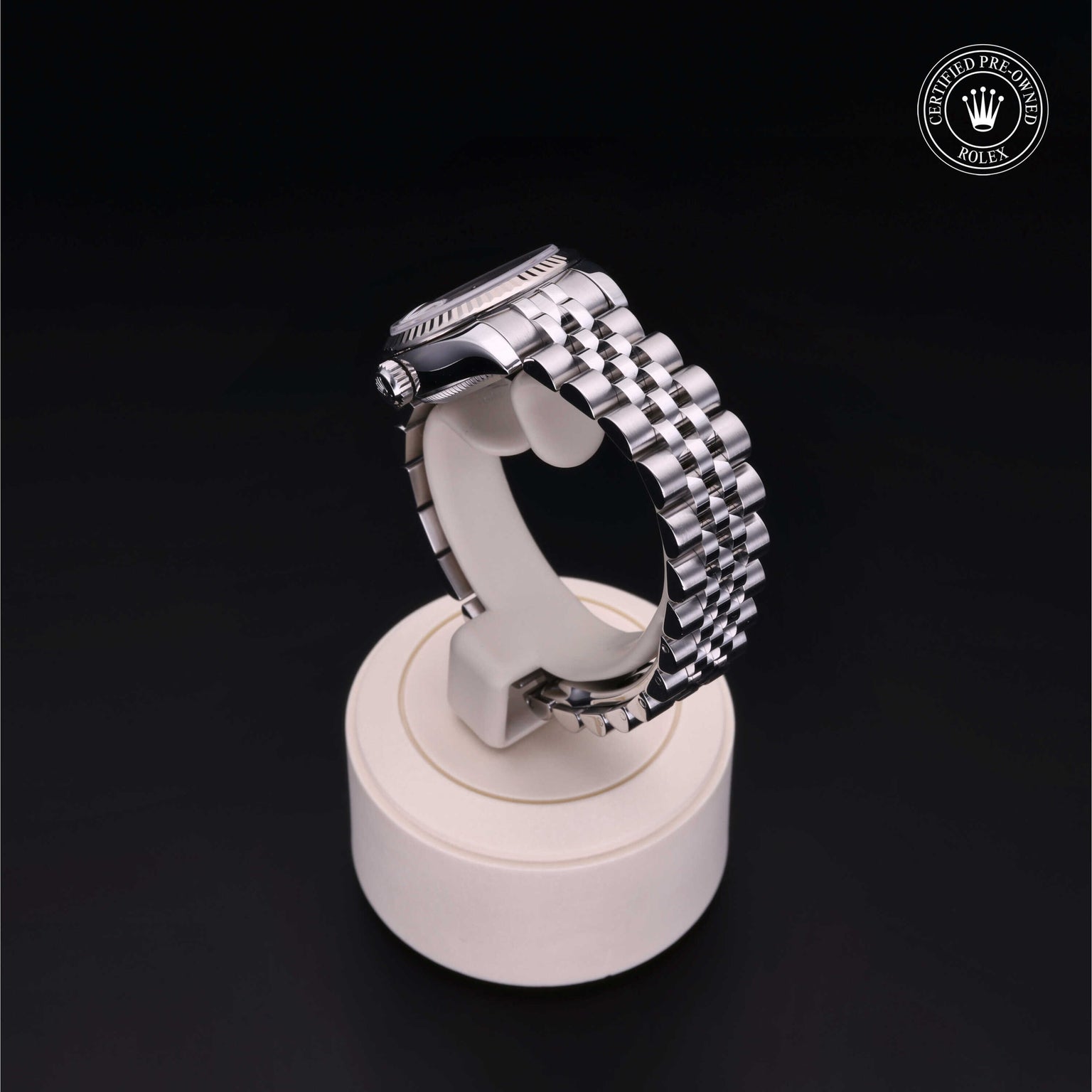 Rolex Certified Pre-owned Lady Datejust M179174-0029 front on black background