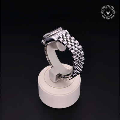 Rolex Certified Pre-owned Lady Datejust M179174-0029 front on black background