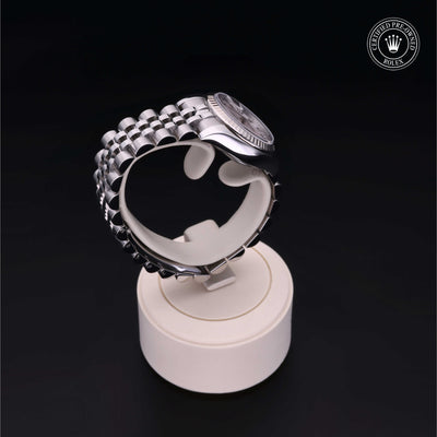 Rolex Certified Pre-owned Lady Datejust M179174-0029 front on black background