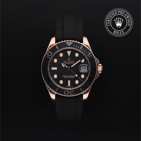 Rolex Certified Pre-owned Yacht-Master M268655-0009 front on black background