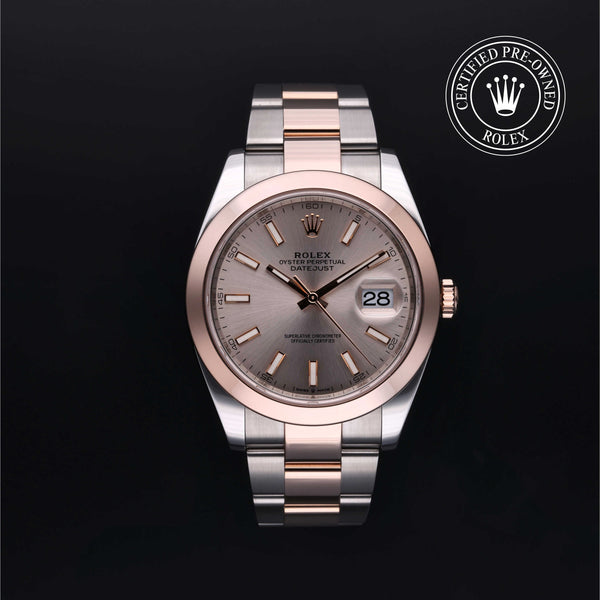 Rolex Certified Pre-owned Datejust M126301-0010 front on black background