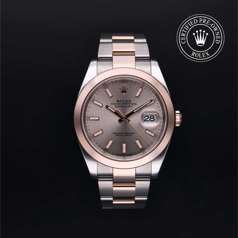 Rolex Certified Pre-owned Datejust M126301-0010 front on black background