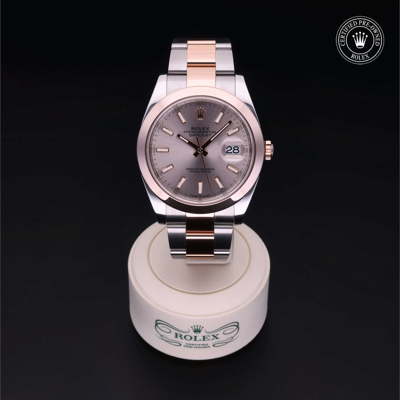 Rolex Certified Pre-owned Datejust M126301-0010 front on black background