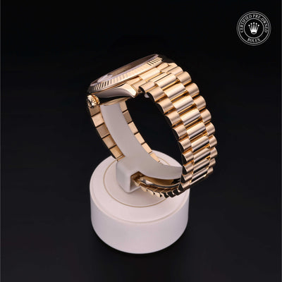 Rolex Certified Pre-owned Day-date M228238-0005 front on black background