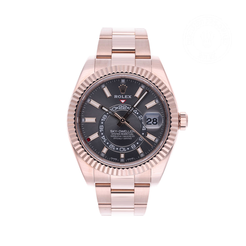 Rolex Certified Pre-owned Sky-Dweller M326935-0007 front on white background