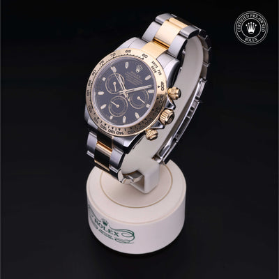 Rolex Certified Pre-owned Daytona M116503-0004 front on black background
