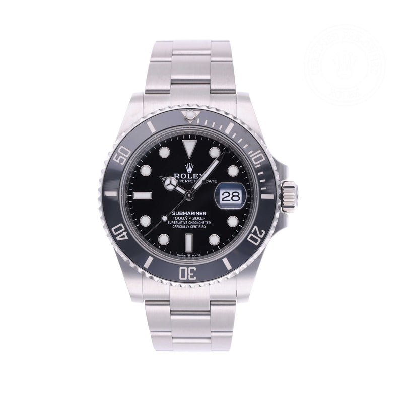 Rolex Certified Pre-owned Submariner Date M126610LN-0001 front on white background
