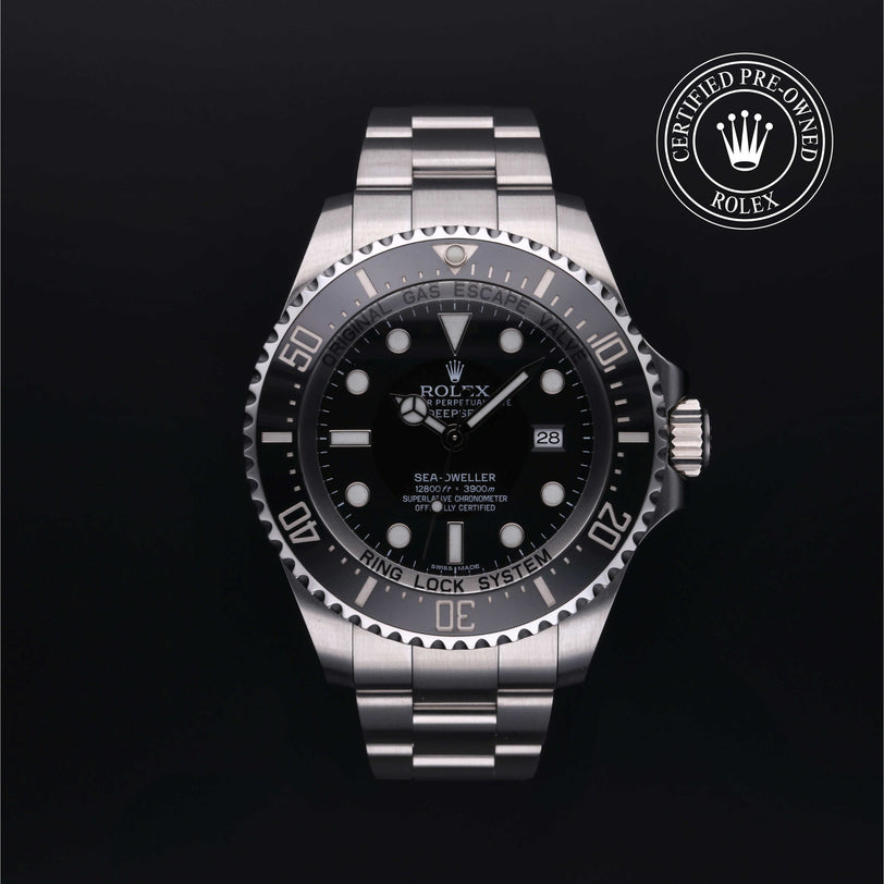 Rolex Certified Pre-owned Deep Sea M116660-0001 front on black background