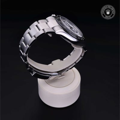 Rolex Certified Pre-owned Daytona M116500LN-0001 front on black background