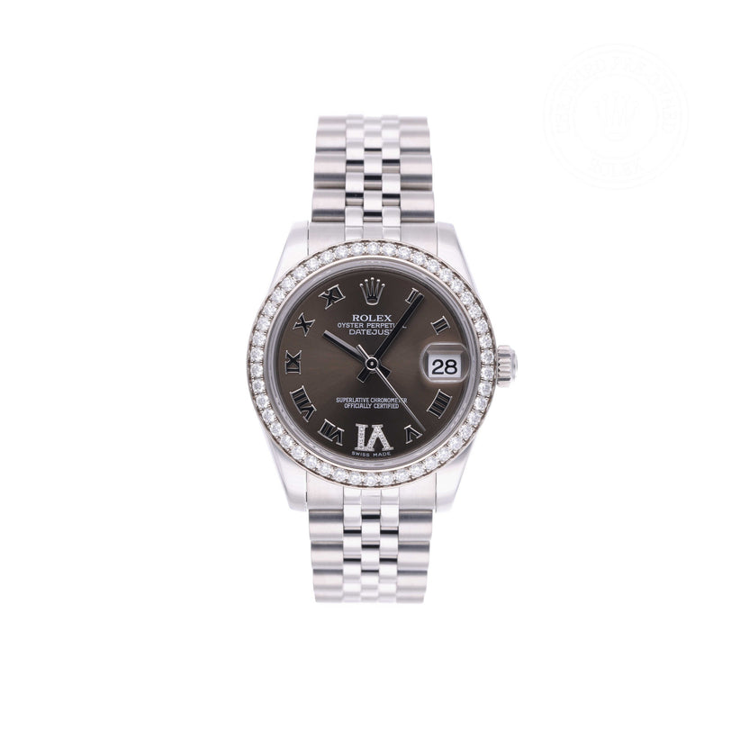 Rolex Certified Pre-owned Lady Datejust M178384-0011 front on white background