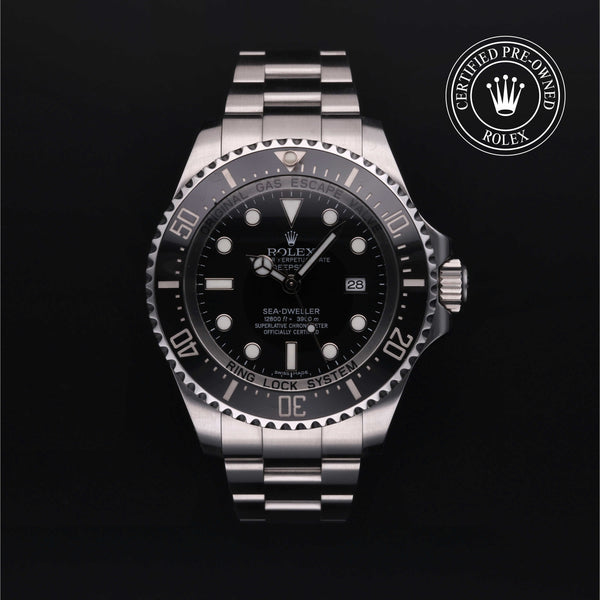 Rolex Certified Pre-owned Deep Sea M116660-0001 front on black background