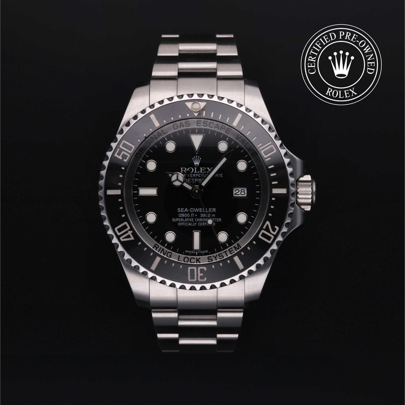 Rolex Certified Pre-owned Deep Sea M116660-0001 front on black background