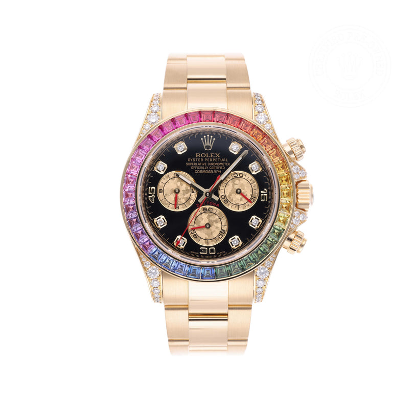 Rolex Certified Pre-owned Daytona M116598RBOW-0001 front on white background