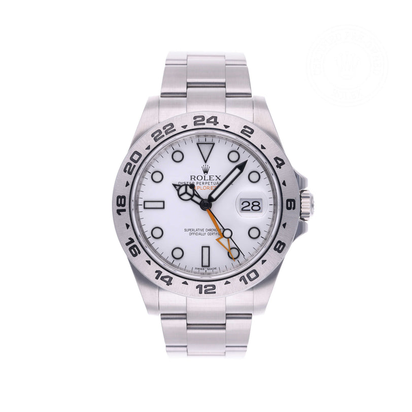 Rolex Certified Pre-owned Explorer M216570-0001 front on white background