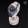 Rolex Certified Pre-owned GMT M116710BLNR-0002 front on black background