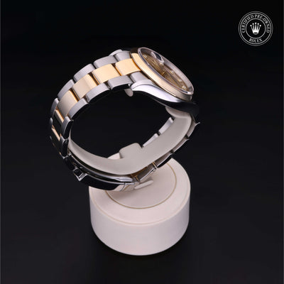 Rolex Certified Pre-owned Datejust M126203-0018 front on black background