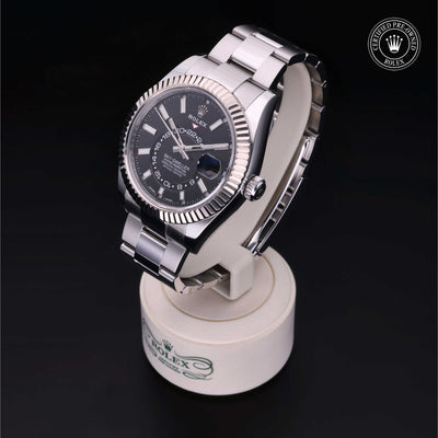 Rolex Certified Pre-owned Sky-Dweller M326934-0005 front on black background
