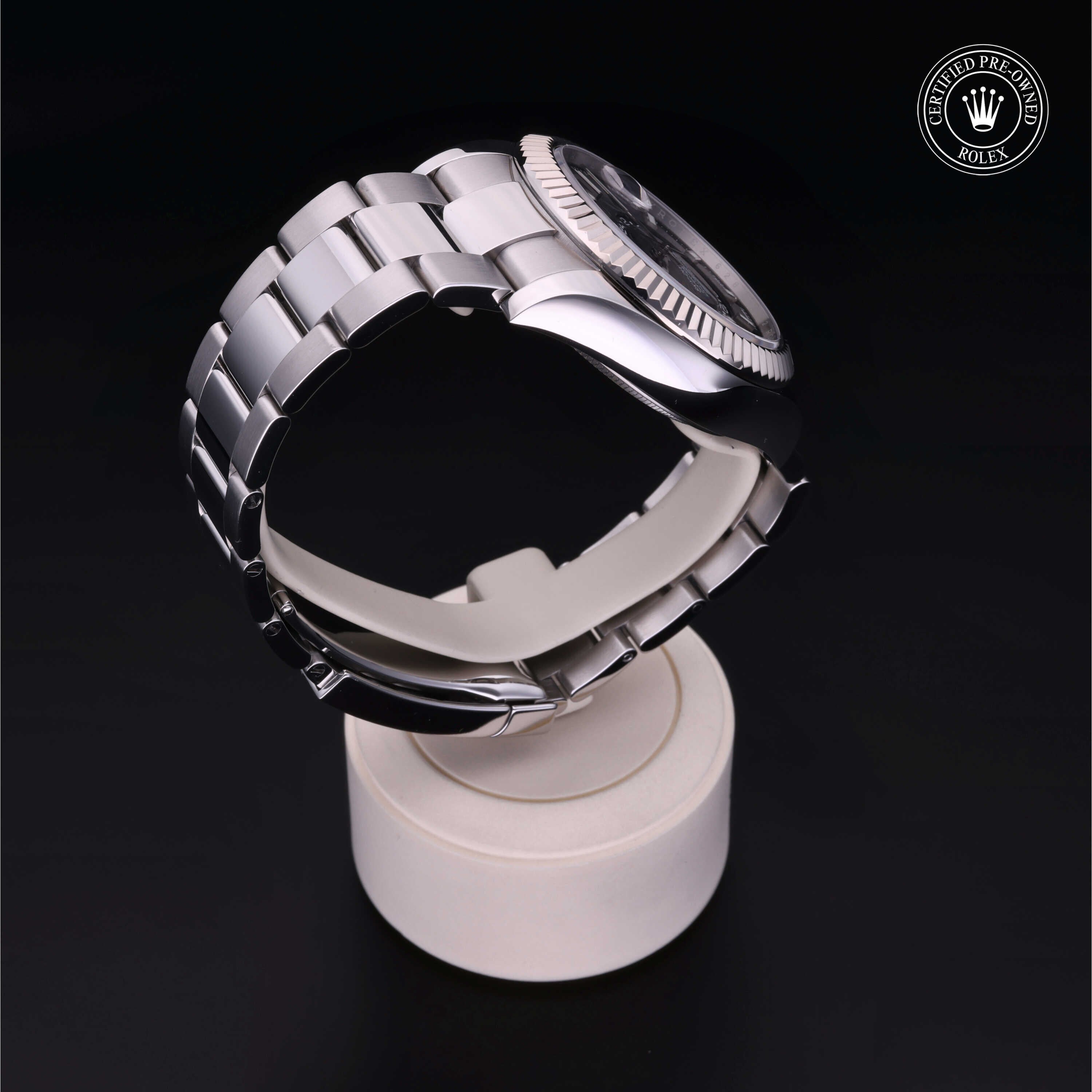 Rolex Certified Pre-owned Sky-Dweller M326934-0005 front on black background