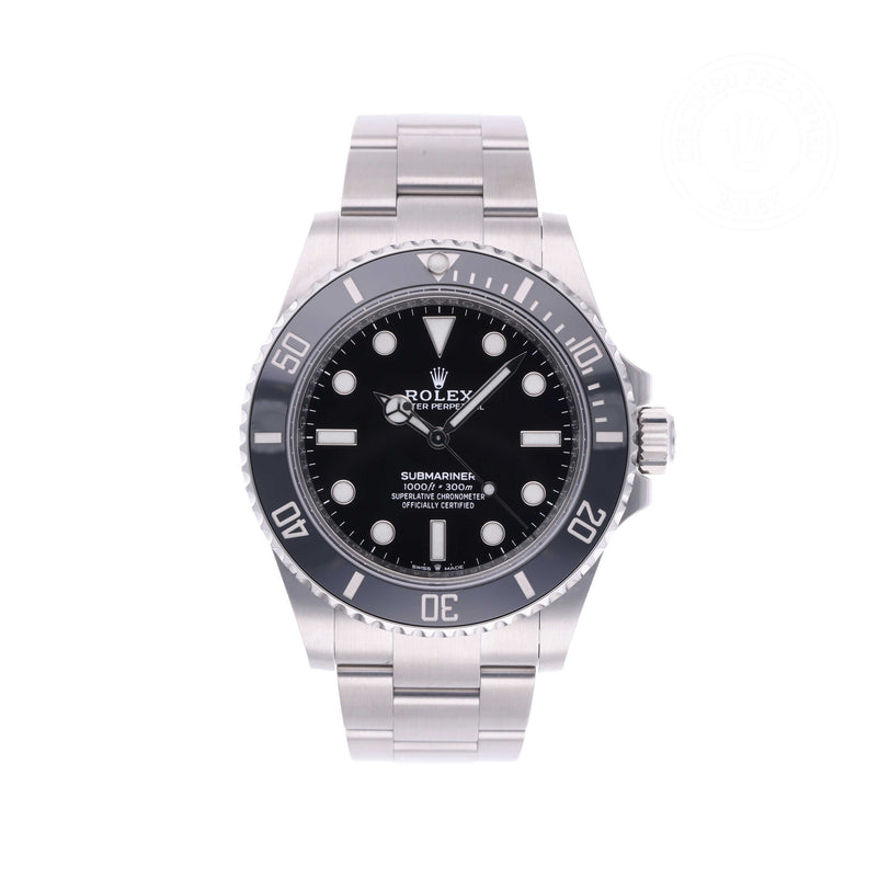 Rolex Certified Pre-owned Submariner Non Date M124060-0001 front on white background