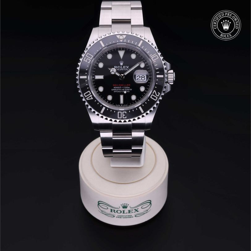 Rolex Certified Pre-owned Sea-Dweller M126600-0001 front on black background