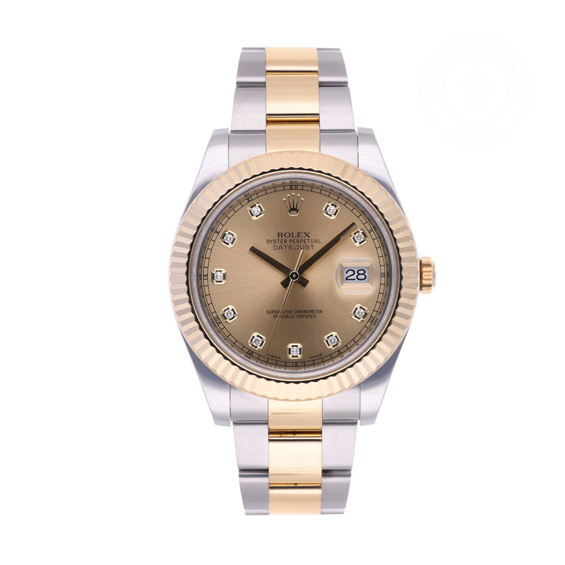 Rolex Certified Pre-owned Datejust M116333-0007 front on white background