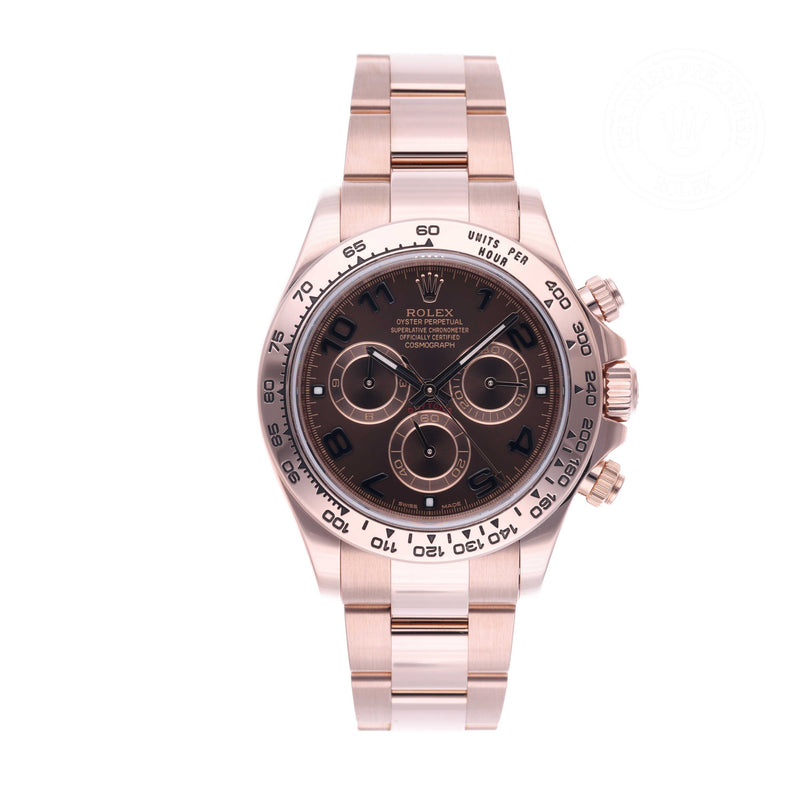 Rolex Certified Pre-owned Daytona M116505-0004 front on white background