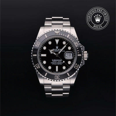 Rolex Certified Pre-owned Submariner M126610LN-0001 front on black background