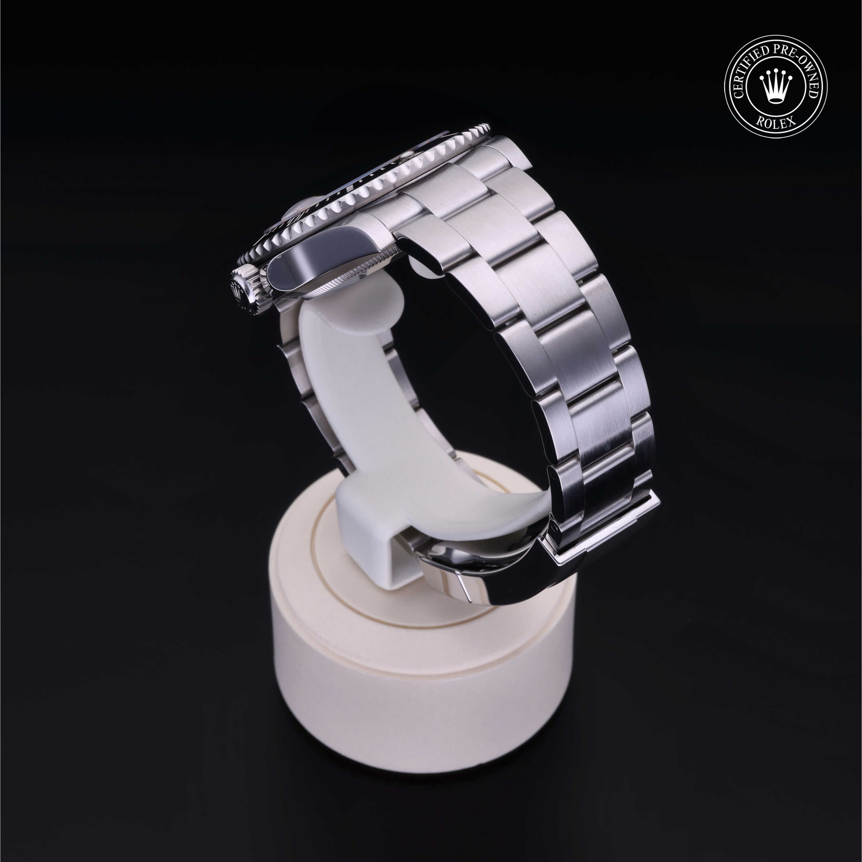 Rolex Certified Pre-owned Submariner M126610LN-0001 front on black background