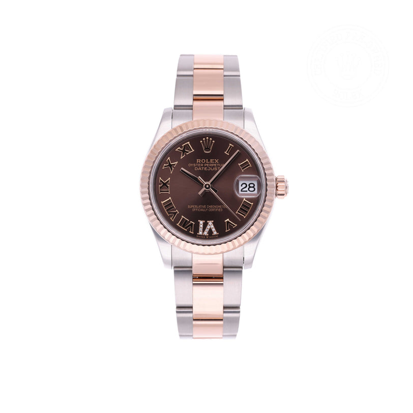 Rolex Certified Pre-owned Lady Datejust M278271-0003 front on white background