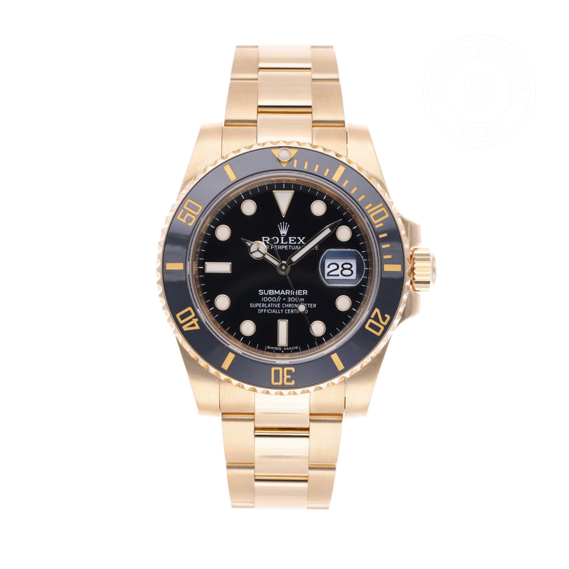 Rolex Certified Pre-owned Submariner M116618LN-0001 front on white background