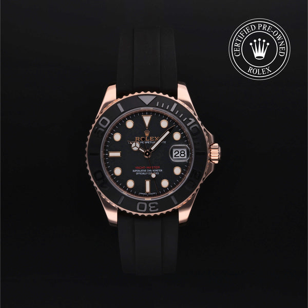 Rolex Certified Pre-owned Yacht-Master M268655-0002 front on black background