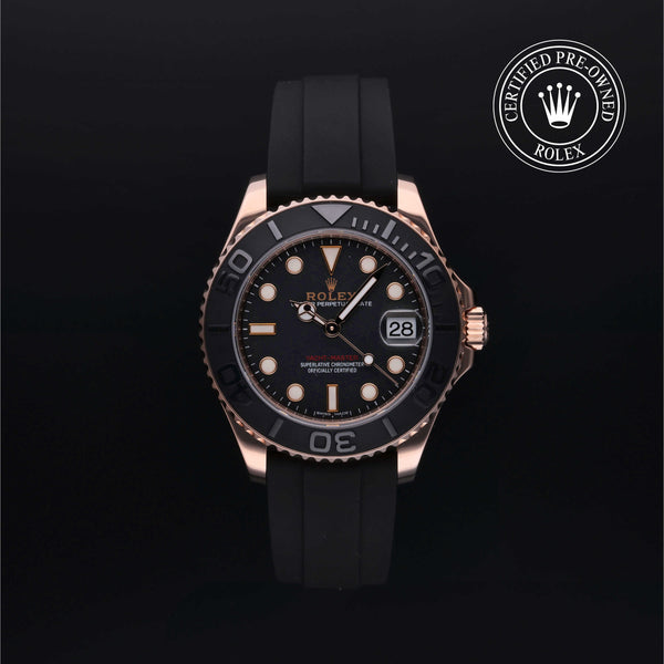 Rolex Certified Pre-owned Yacht-Master M268655-0002 front on black background