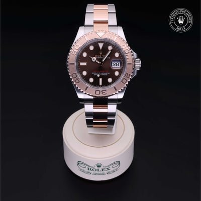 Rolex Certified Pre-owned Yacht-Master M126621-0001 front on black background
