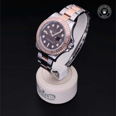 Rolex Certified Pre-owned Yacht-Master M126621-0001 front on black background