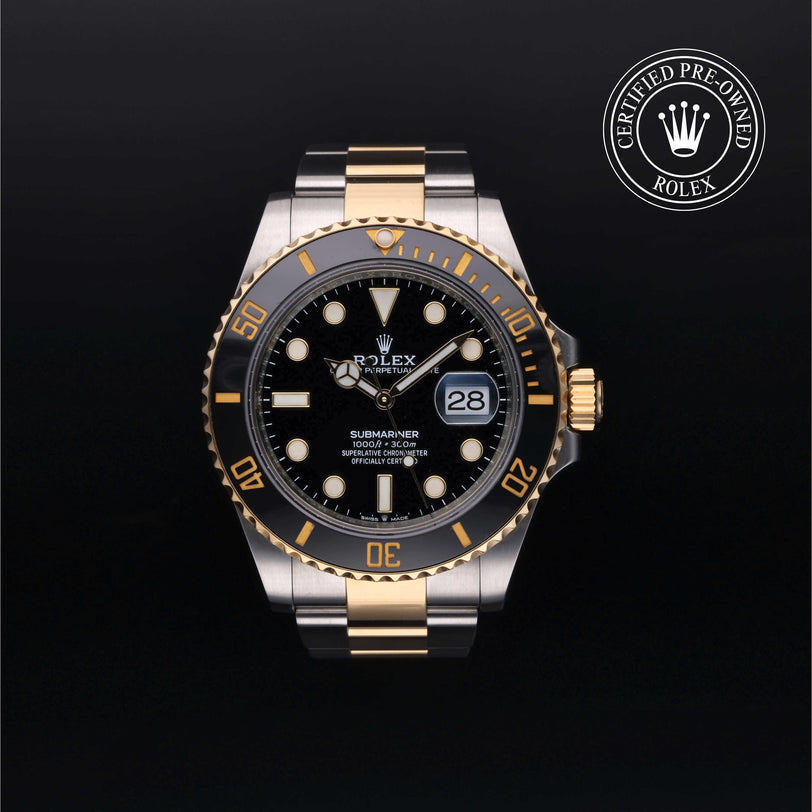Rolex Certified Pre-owned Submariner M126613LN-0002 front on black background