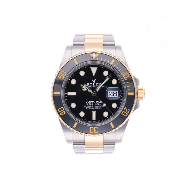Rolex Certified Pre-owned Submariner M126613LN-0002 front on white background