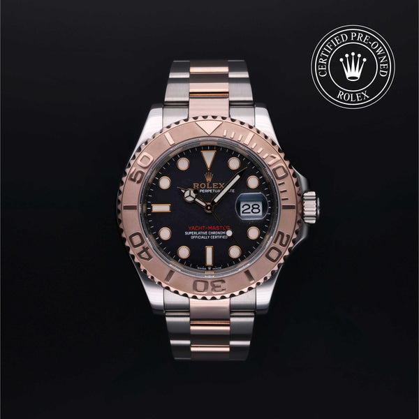 Rolex Certified Pre-owned Yacht-Master M126621-0002 front on black background