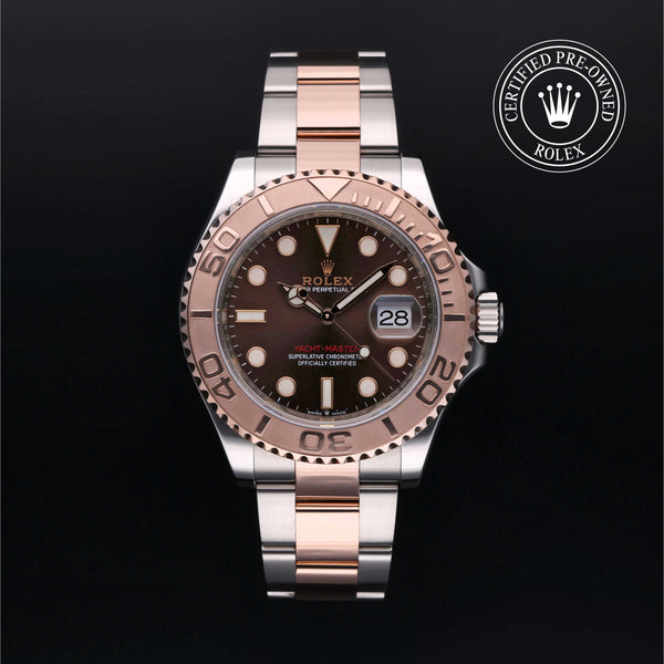 Rolex Certified Pre-owned Yacht-Master M126621-0001 front on black background