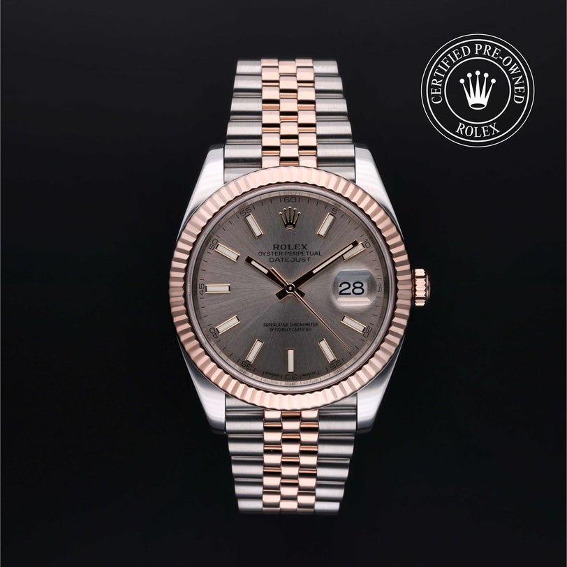 Rolex Certified Pre-owned Datejust M126331-0010 front on black background