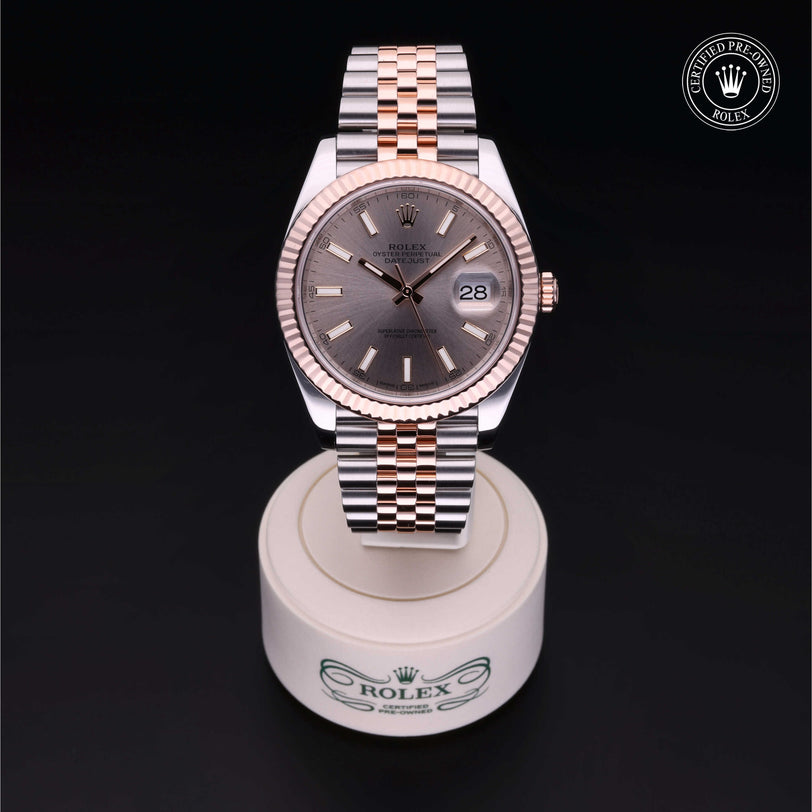 Rolex Certified Pre-owned Datejust M126331-0010 front on black background