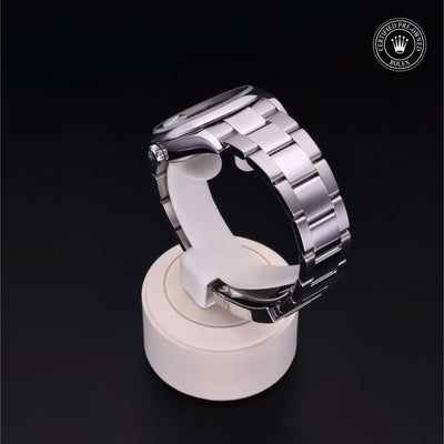 Rolex Certified Pre-owned Datejust M126200-0018 front on black background