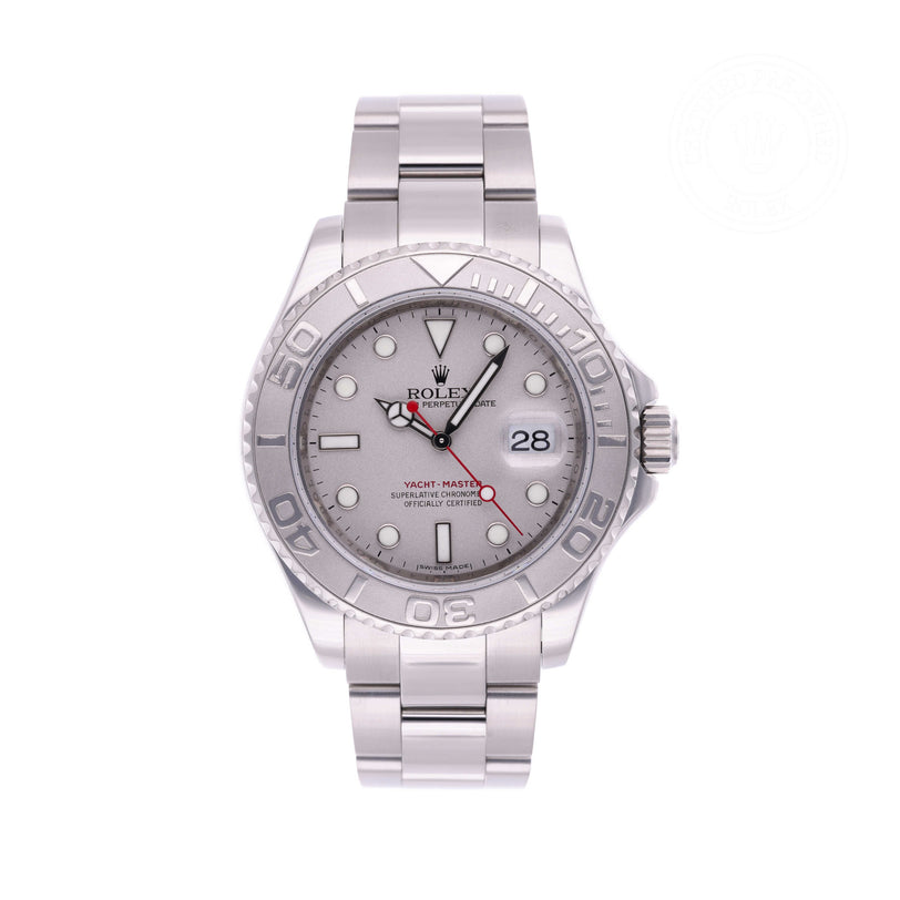 Rolex Certified Pre-owned Yacht-Master M16622-0004 front on white background